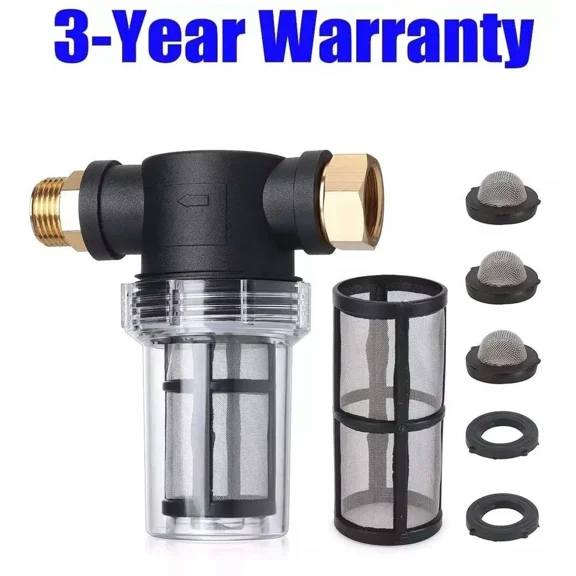 PURELY- Garden Hose Inlet Filter Inline Water Pressure Washer Washing Machine Sediment