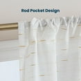 thumbnail image 3 of Sleep Zone Jacquard Stripes Sheer Curtains with Textured Weave, Semi-Blackout Curtain Panels Living Room Bedroom Bathroom 2 Panels, 52" x 95" White, 3 of 7