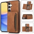 thumbnail image 5 of Design for Galaxy A15 5G Wallet Case with Credit Card Holder Slot PU Leather Phone Cover Stand Kickstand Shockproof Protective Cell Accessories for Samsung A 15 Women Men 6.5 inch Brown, 5 of 12