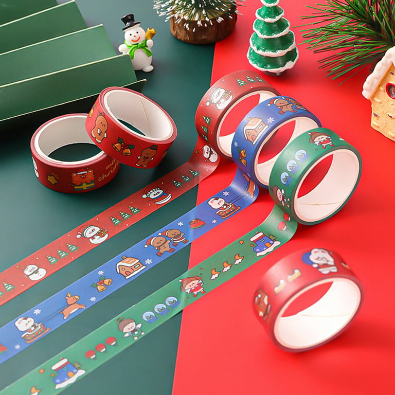 Travelwant 21Rolls Christmas Washi Tape Check Holiday Washi Masking Tape Xmas Tree Gnome Snowflake Pattern Decorative Tape for Scrapbook Journal DIY