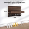 thumbnail image 7 of XIBUFE Key Holder for Wall,Decorative Key and Mail Holder with Shelf Has Large Key Hooks for Bags,Coats – Paulownia Wood Key Hanger with Mounting Hardware (9.8”W X 6.7”H X 4.2”D) (Brown), 7 of 7