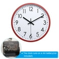 thumbnail image 4 of Unique Bargains Horloge Murale de 10 Pouces, Chiffres 3D Quartz à Piles Silencieuse Sans Tic-Tac, Horloges Murales Rondes, Rouge, 4 of 6