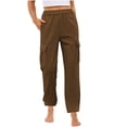 thumbnail image 1 of Timegard Lounge Pants for Women Elastic High Waist Solid Color Fall Winter Comfy Pants with Pockets, 1 of 7