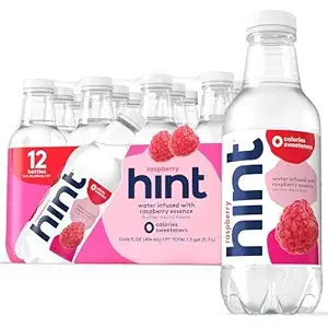 Hint Bottled Water, Raspberry - Purified Flavored Water with Zero Calories, Sugar Free, Natural Flavors - 16 Fl Oz (Pack of 12)