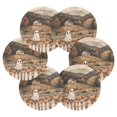 thumbnail image 7 of Yayeee 6 PCS Drink Coasters with Holder Set Woven Absorbent Round Tabletop Hot Pad, Halloween Pumpkin, 7 of 7