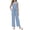 Blue, variant on PureChapter Girls Romper Girls Jumpsuit Solid Color Ruffle Strap Smocked Jumpsuit with Belt & Pockets 5-12Y