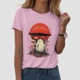 thumbnail image 2 of TOWED22 Women Funny Halloween Funny Ghost Graphic Tee Casual Spooky Print Fall Pumpkin Tops(Pink,L), 2 of 5
