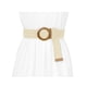 thumbnail image 4 of Cinturones anchos de tejido elástico para mujeres INSPIRE CHIC, cinturones elásticos con hebilla redonda de ratán de paja para vestido 60-85cm/23.62-33.46" Beige, 4 of 4