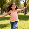 thumbnail image 7 of OGLCCG Cotton Linen Camisole Tops for Girls Spaghetti Strap Plaid Tank Tops Summer Casual Sleeveless Shirts 4-14 Years, 7 of 7