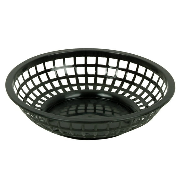 Excellante 8" round basket, black, comes in dozen