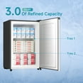 thumbnail image 6 of BANGSON 3.0 Cu.ft Compact Upright Freezer, Energy-Saving Mini Freezer with Adjustable Thermostat, Removable Shelves, Reversible Door, Ideal for Garage/Dorm/Office/Apartment, Silver, 6 of 8