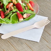TXV Mart Wooden Disposable Forks, 100pcs, 6in Biodegradable Fork, Compostable Forks, Compostable Cutlery, Wooden Disposable Cutler