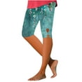 thumbnail image 2 of LEBONYARD Women's Shorts for a Cool and Comfortable Summer,Women's Summer High Waisted Printing Capris Matching Slim Fitting Yoga Gym Pants Multicolor L, 2 of 5