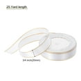 thumbnail image 2 of Wide Satin Ribbon with Gold Edges Border Grosgrain Fabric Ribbon for Gift Wrapping Wedding Bouquet White 3/4 Inch x 25 Yard, 2 of 7