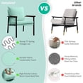 thumbnail image 4 of Fairyland Linen Fabric Modern Accent Chair with Metal Frame, Upholstered Club Chair, Clearance Arm Chair for Small Space and Office, Light Blue, 4 of 9