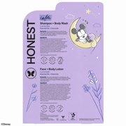Honest Company 2-in-1 Cleansing Shampoo Body Wash and Face Body Lotion Bundle Disney Design Gentle Enough for Baby Dermatologist Tested