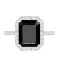 thumbnail image 4 of Rosec Jewels Certified Lab Grown Black Diamond Emerald Cut Engagement Ring 3 Ct (AAAA Grade) - Black and White Diamond Ring, 925 Sterling Silver, US 4.00, 4 of 8