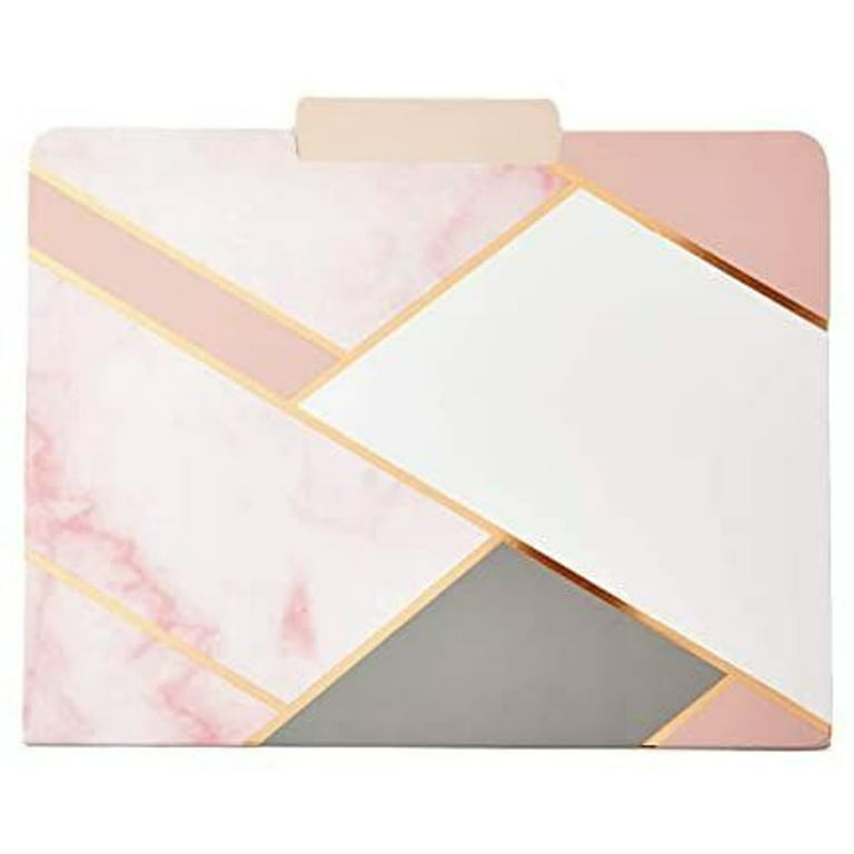 Geometric File Folders with 1/3 Cut Tabs, Gold Office Supplies
