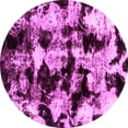 thumbnail image 1 of Ahgly Company Indoor Round Abstract Pink Modern Area Rugs, 7' Round, 1 of 4