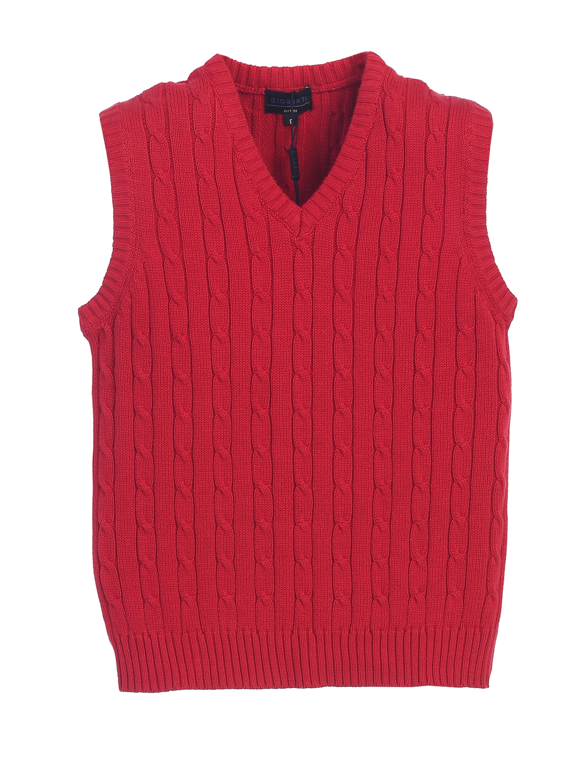 Kids V Neck Knitted Vest Sleeveless Jumpers Knitwear School Tank Top Sweater for Boys Girls 
