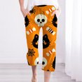 thumbnail image 2 of Flowy Pants for Women Pumpkin Print Halloween Wide Leg Pajama Pants Multicolor Fashion Outfits Clothes XL, 2 of 4