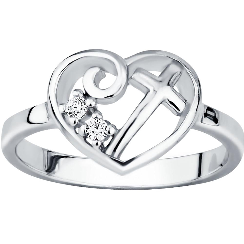 Kinzie Fashion Christian Promise Ring for Her Sterling Silver CZ