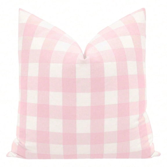 [Pillow Cover]Chaeston Check Primrose Buffalo Check Light Pink Room Throw Pillow