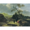 thumbnail image 3 of Jan Baptist Wolfaerts 24x19 Black Modern Framed Museum Art Print Titled - Landscape with Hunters and Resting Travelers, 3 of 5