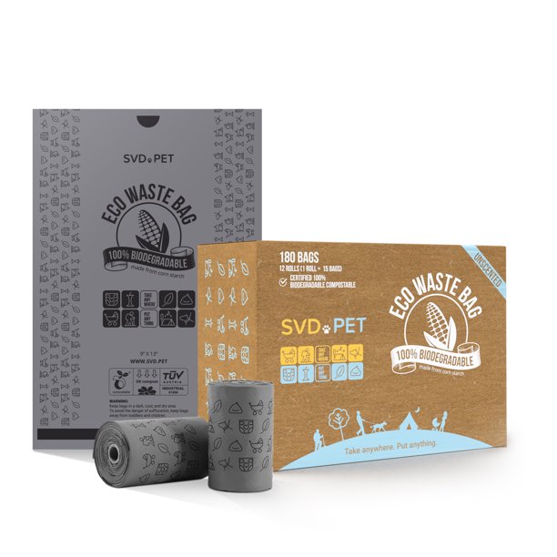 SVD.PET Compostable Waste Bag, Doggie Poop Bags, 180 Bags