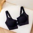 thumbnail image 5 of Zpanxa Wireless Bras for Women Front Zipper Push-up Seamless Breathable Adjustable Straps Everyday Bra Black 42BC, 5 of 5