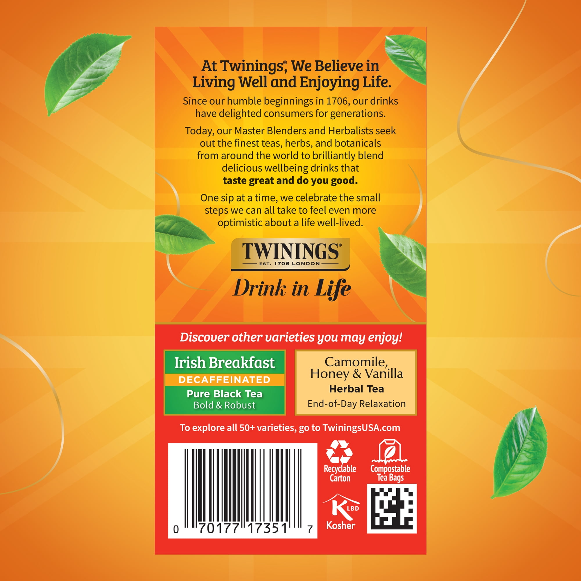 (4 pack) Twinings English Breakfast Decaffeinated Pure Black Tea Bags, 20 Count Box