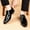 #081-Black, variant on Handshe Men's Business Casual Leather Shoes – Breathable Soft Sole Slip-On for Soft Office & Formal Wear,Plus Size