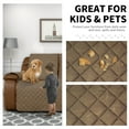 thumbnail image 3 of Easy-Going Recliner Sofa Cover, Reversible Couch Cover for 3 Seat Recliner, Split Sofa Cover for Each Seat, Furniture Protector with Elastic Straps for Kids, Dogs, Pets(3 Seater, Camel/Ivory), 3 of 7
