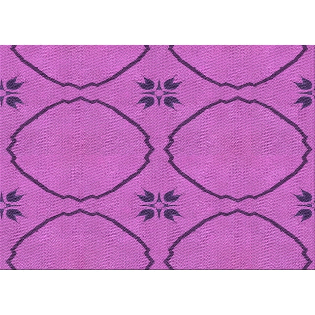 Ahgly Company Machine Washable Indoor Rectangle Transitional Bright Neon Pink Purple Area Rugs, 7' x 9'