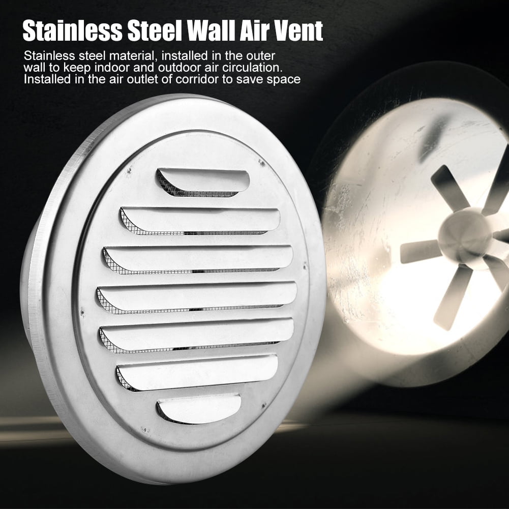 Wall Ceiling Round Air Vent Grille Cover Ventilation Duct Stainless Steel