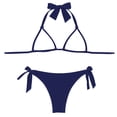 thumbnail image 7 of JoveMarine Women's Tie Side Bikini Set Two Piece Swimsuit Adjustable Straps Beach Bathing Suit Summer Bathing Suit For Womens Swimsuits Navy XL, 7 of 7