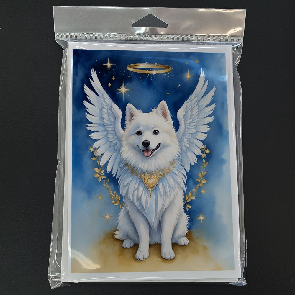 American Eskimo My Angel Greeting Cards Pack of 8 7 in x 5 in