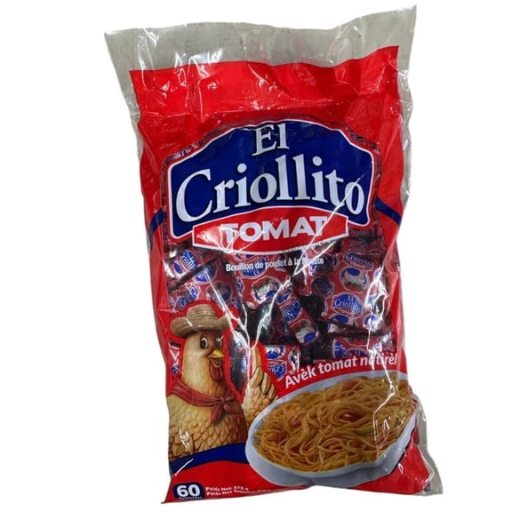El Criollito Tomato Bouillon Cubes, Direct from Haiti, 60 Count