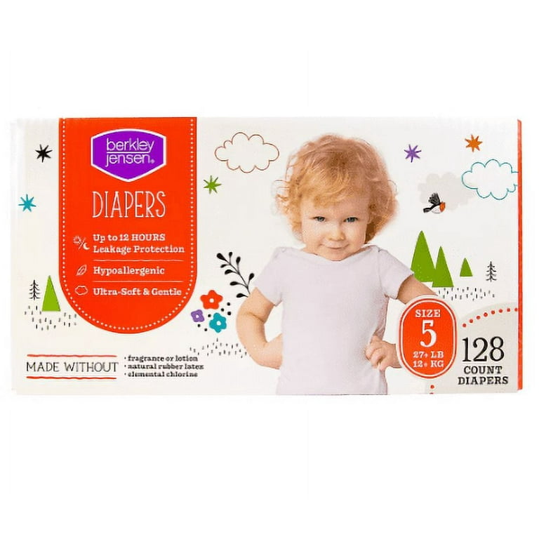Berkley Jensen Diapers Size (27+ LB) 128 Count
