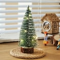 thumbnail image 2 of BinKFF Mini Christmas Tree with Lights, Small Table Top Decorations, Desktop Miniature Pine Tree Xmas Holiday Decor Indoor Home, Bottle Brush Trees with Wooden Base, with Light, 2 of 8