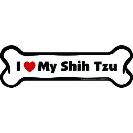 

Imagine This Bone Car Magnet I Love My Shih Tzu 2-Inch By 7-Inch