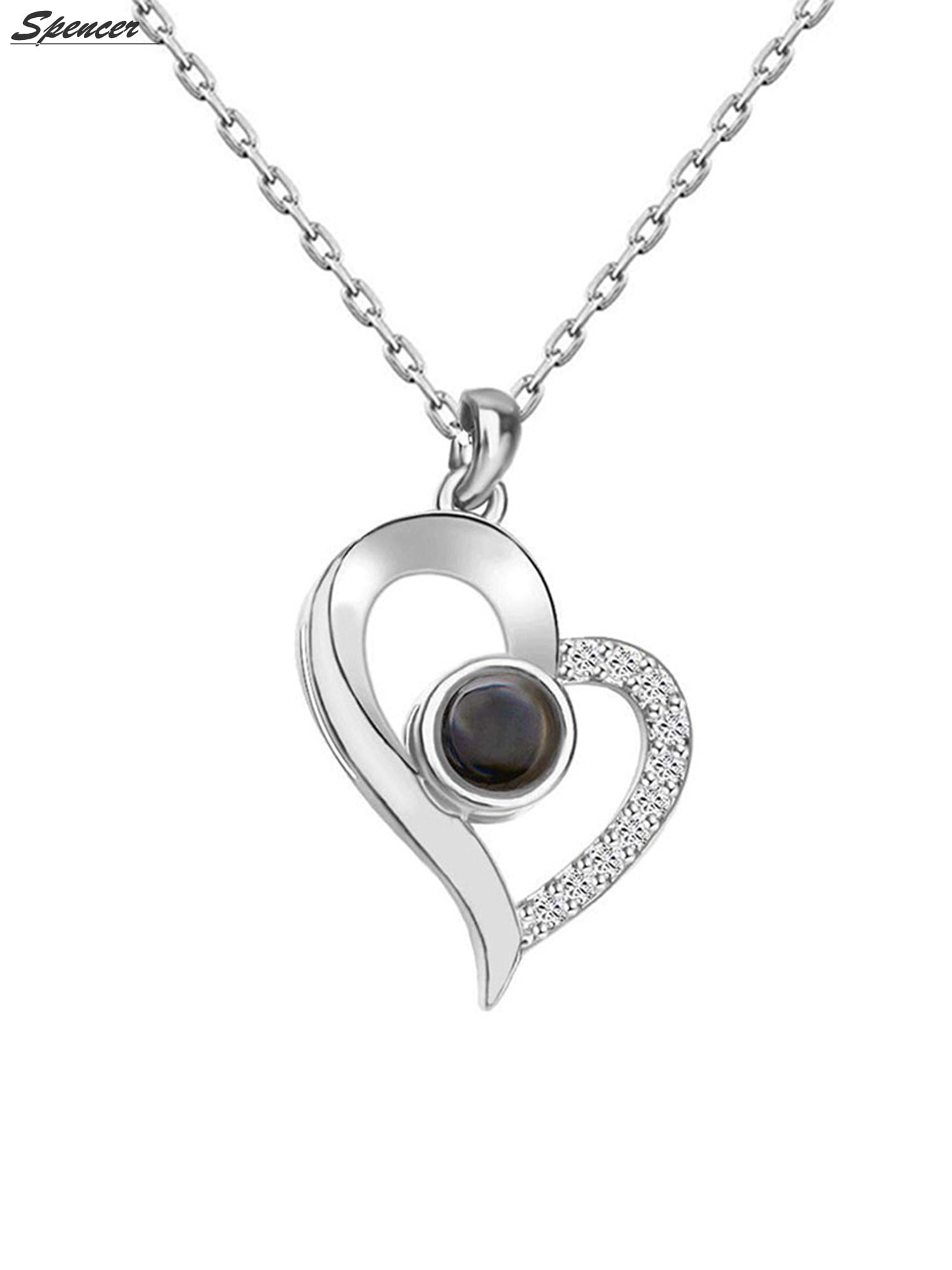 Spencer Spencer Heart Shape Nano Memory Necklace I Love You Projection Pendant Necklace In 100 Different Languages For Women Girls Gold Walmart Com Walmart Com Spencer Spencer Heart Shape Nano Memory Necklace I Love You Projection Pendant Necklace In 100 Different Languages For Women Girls Gold Walmart Com Walmart Com