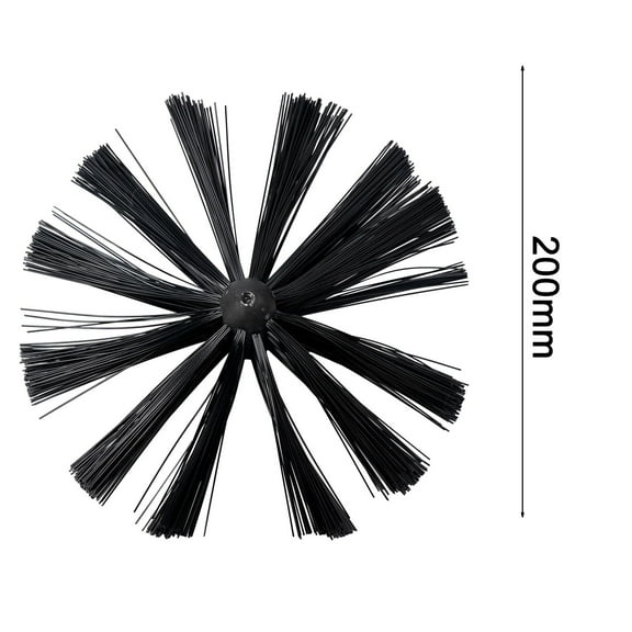 Professional Dryer Vent Cleaning Brush 200mm Diameter Nylon Bristle Head Chimney Lint Remover With M8 Thread Interface For Duct Maintenance