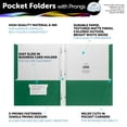 thumbnail image 3 of FILE-EZ Two-Pocket Folders with 3-Prong Fasteners, Green Color, 25-Pack, Durable Textured Paper, Matte Finish, Letter Sheet Size (EZ-62560), 3 of 8