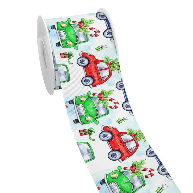 Holiday Merry Christmas Decoration Pattern Printed Grosgrain Satin Ribbon for Gift Wrapping Hair Bow Craft Accessory 50 Yards Jiayi