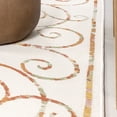 thumbnail image 4 of JONATHAN Y SAVANNAH 2 x 8 Runner Rug, Danae Filigree Scroll Machine-Washable Reversible - Cream/Terra, SVH100A-28, 4 of 9