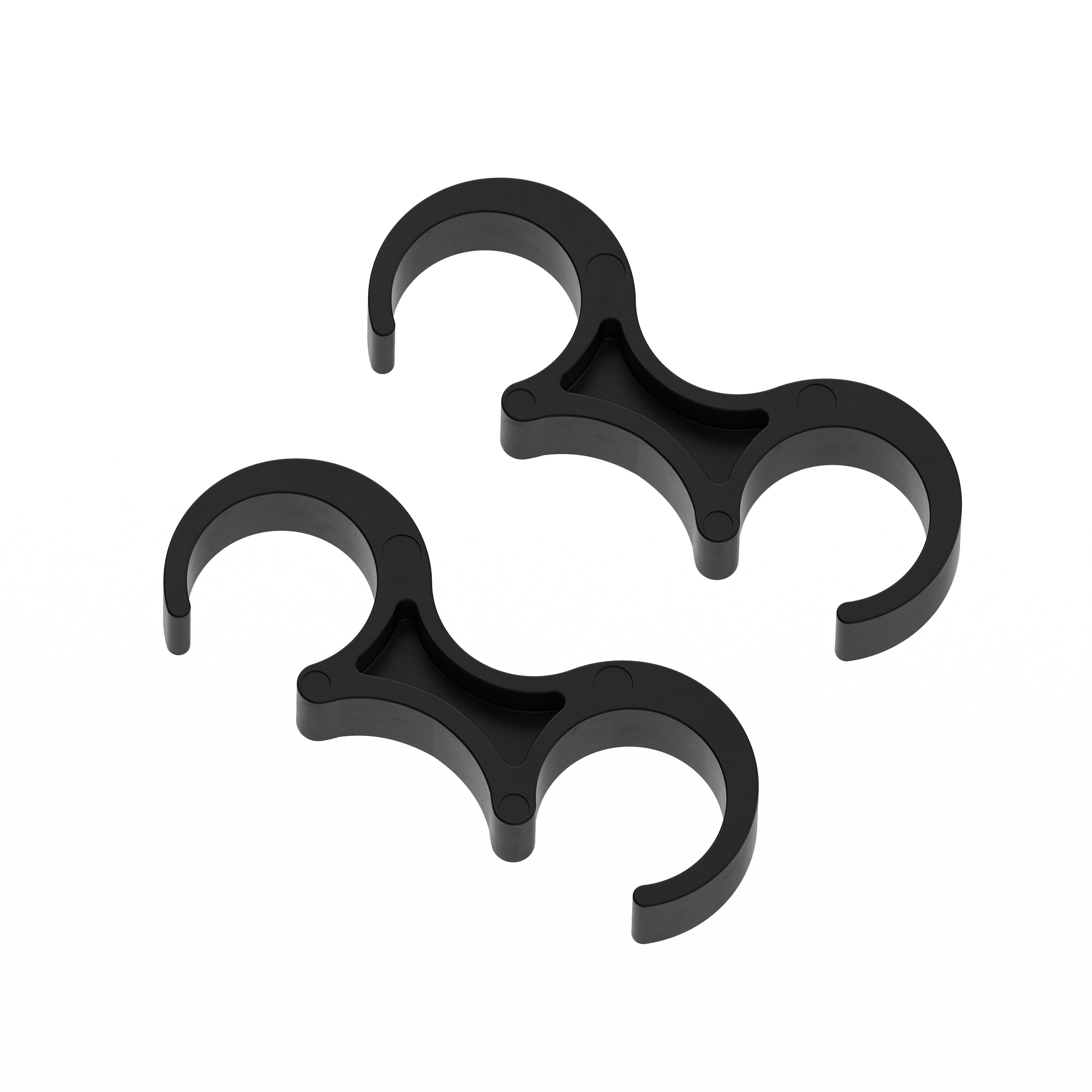 Emma + Oliver Set of 2 Black Wide Plastic Ganging Clips for Extra Wide Chairs
