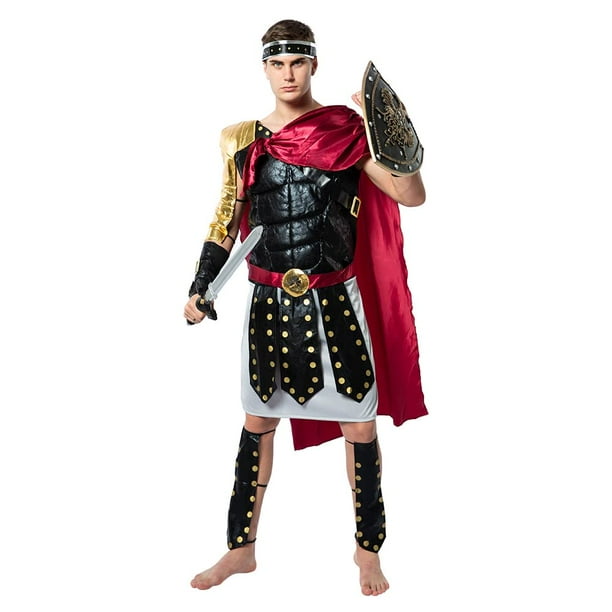 Disfraz ReneEcho de soldado gladiador romano para hombre, Halloween