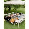 thumbnail image 3 of Outdoor Tablecloth with Umbrella Hole and Zipper, Fall Pumpkins Rectangle Table Cloth 60x84 Inch Waterproof Tablecloth, Thanksgiving Turkey Autumn Leaves Birds Black Picnic Table Cover for Patio, 3 of 7