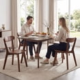 thumbnail image 4 of Dayalane Solid Wood Dining Chairs Set of 4, Mid Century Modern Kitchen Chairs with Curved Open Back, Farmhouse Style for Dining Room, Living Room,Walnut, 4 of 11